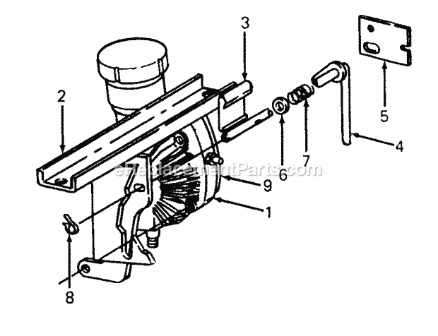 Hydro Dump Valves & Mounting Diagram and Parts List for 1610 135-393-100, 135-393-399, 0350042U, 136-393-1 Cub Cadet Lawn Mower